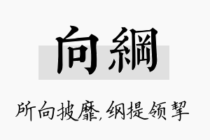 向纲名字的寓意及含义