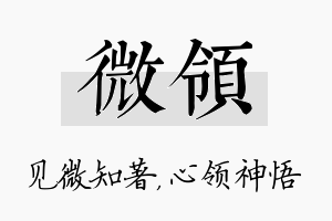 微领名字的寓意及含义