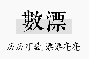 数漂名字的寓意及含义