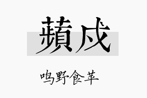 苹戍名字的寓意及含义