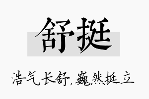 舒挺名字的寓意及含义