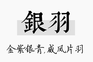 银羽名字的寓意及含义