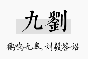 九刘名字的寓意及含义