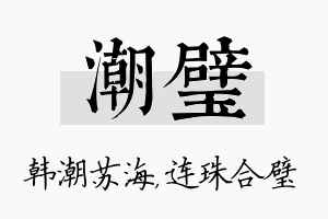 潮璧名字的寓意及含义