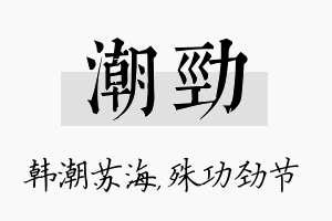 潮劲名字的寓意及含义