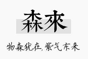 森来名字的寓意及含义