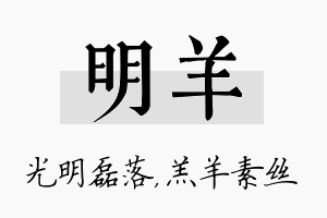 明羊名字的寓意及含义