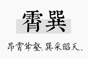 霄巽名字的寓意及含义