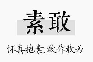 素敢名字的寓意及含义