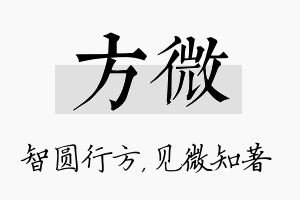 方微名字的寓意及含义