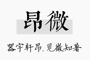 昂微名字的寓意及含义