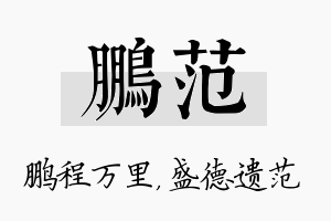 鹏范名字的寓意及含义