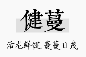 健蔓名字的寓意及含义