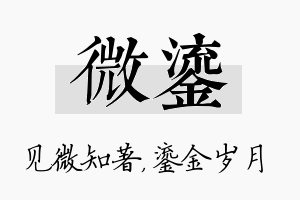 微鎏名字的寓意及含义