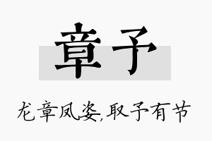 章予名字的寓意及含义