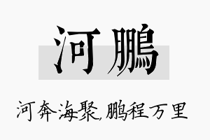 河鹏名字的寓意及含义