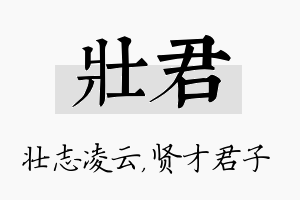 壮君名字的寓意及含义