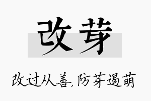 改芽名字的寓意及含义