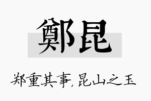 郑昆名字的寓意及含义