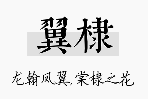 翼棣名字的寓意及含义