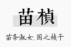 苗桢名字的寓意及含义