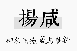 扬咸名字的寓意及含义