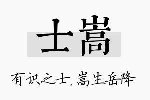 士嵩名字的寓意及含义