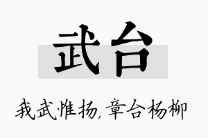 武台名字的寓意及含义