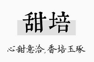 甜培名字的寓意及含义