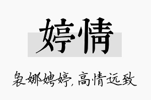 婷情名字的寓意及含义