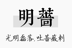 明蔷名字的寓意及含义