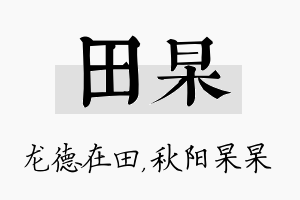 田杲名字的寓意及含义