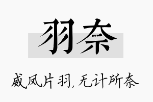 羽奈名字的寓意及含义