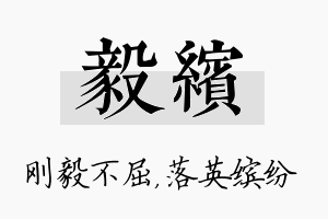 毅缤名字的寓意及含义