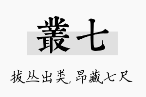 丛七名字的寓意及含义