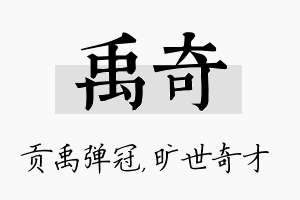 禹奇名字的寓意及含义