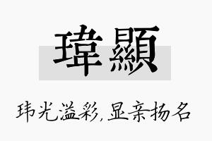 玮显名字的寓意及含义