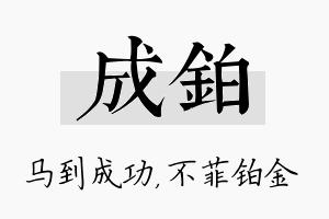 成铂名字的寓意及含义