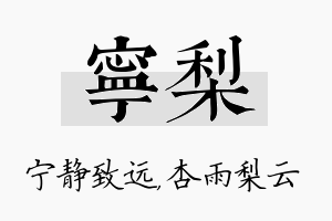 宁梨名字的寓意及含义