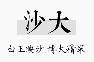 沙大名字的寓意及含义