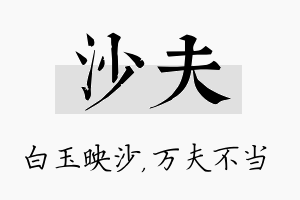 沙夫名字的寓意及含义