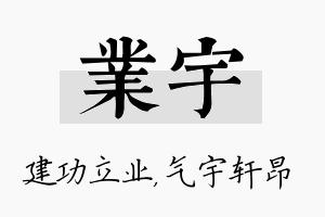 业宇名字的寓意及含义