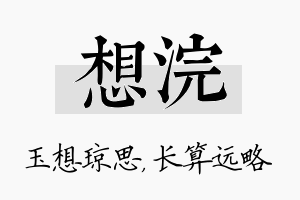 想浣名字的寓意及含义