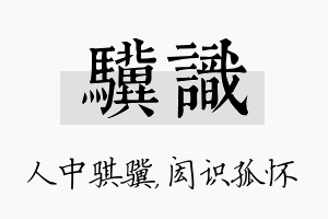 骥识名字的寓意及含义