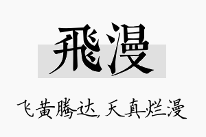 飞漫名字的寓意及含义