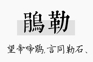 鹃勒名字的寓意及含义