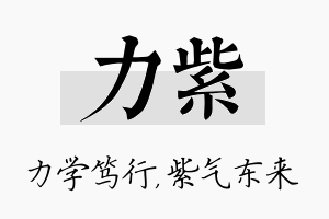 力紫名字的寓意及含义