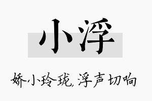 小浮名字的寓意及含义