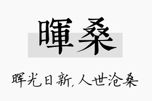 晖桑名字的寓意及含义