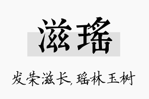 滋瑶名字的寓意及含义